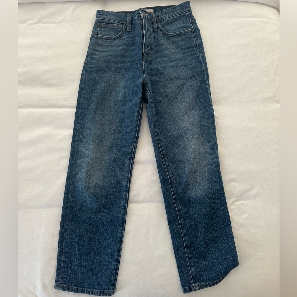 Madewell dark wash classic straight jeans